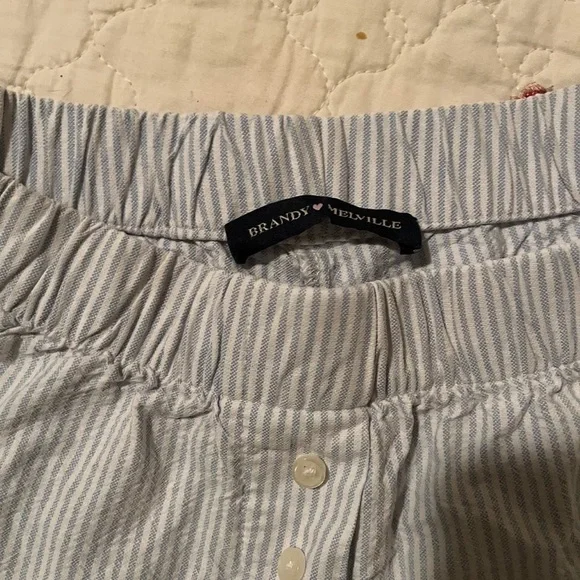 Brandy Melville Light Blue Striped Shorts - Picture 4 of 8